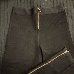 Coven Brazil black mesh pants with gold zippers